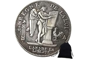 LKTingBax 1793 Pièce de monnaie française sculptée à la main - Pièces historiques de l'Europe - Pièce de monnaie commémorative non circulée + sac KaiKBax - Pièce faite à la main pour faciliter la vie