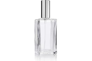 Fantasia 46192 Flacon de parfum carré avec pompe, Vaporisateur et bouchon Argenté 100 ml