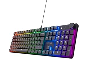 TRUST GAMING GXTrust 866 Torix Tastiera Meccanica Layout Italiano QWERTY, Interruttori Huano Lineari, Illuminazione RGB, Anti-Ghosting N-Key Rollover USB Tastiera Gaming Programmabile PC Laptop - Nero