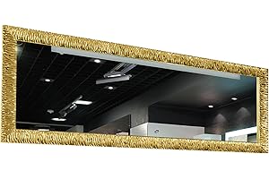 GaviaStore – Julie Oro 140x50 cm - Specchio da parete moderno (18 formati e colori) lungo figura intera alto grande decor soggiorno modern sala paret camera bagno ingresso