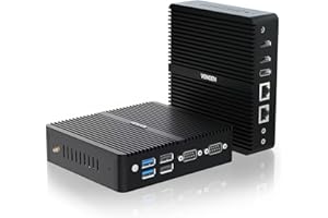 ‎VENOEN VENOEN Mini PC Industrie 12th Gen J6412 Prozessor, Lüfterlos Mini PC mit WIN11 Pro, 8GB DDR4 256GB SSD Office Home Mini-Computer,Dual HD-MI+1xDP 3 Display/2xLan/2xRS232 COM/WiFi/BT 4.2