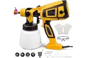 Pistola a Spruzzo per Verniciare, Shulltji 850W Pistola Vernice a Spruzzo, Pistole Spruzzo per Vernice con 4 Ugelli e 3 Modalità, 1400ML Pistole Vernice Elettrica per Muri, Mobili, Recinzioni