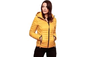 MARIKOO Damen Jacke Steppjacke Übergangsjacke mit Kapuze gesteppt B600