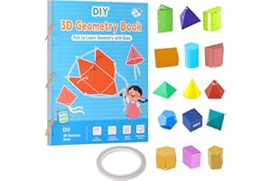 KUNAXKU Pull String 3D Geometry Learning Book, libro de aprendizaje de geometría 3D con cordón de tracción, enseñanza de volumen y superficie, fórmulas de juguete, material educativo de geometría, juguete