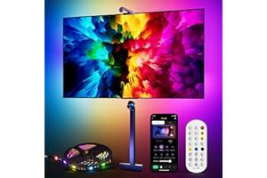 bedee LED TV Backlight with Camera, RGBWIC Smart TV Light with Music Sync and Multi Scene Modes, 12.5ft LED Strip for 55-60 inch TV and PC Decor, TV LED Lights with APP and Remote