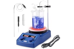 PRECIPETTE Agitatore Magnetico Riscaldante 280°C 100-1500giri/min 5L Agitatore Magnetico con Piastra Riscaldante 135mm Miscelatore Magnetico da Laboratorio