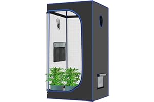 VIEWALL Grow Tent 60 x 60 x 120cm,Tenda da Coltivazione con Finestra di Osservazione e Vassoio per Pavimento,Grow Box,Tenda di Allevamento Serra Box per Fiori Verdure Erbe Aromatiche Pomodori