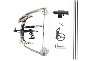 AMEYXGS Tir à l'arc Mini Arc Compound 25lbs Arc à Poulies avec Arc et Flèches avec Arc pour Archer Droit et Main