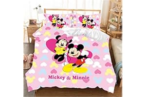 DDONVG Juego de Ropa de Cama para niños con Dibujos Animados Cartoon Mouse, Ropa de Cama Infantil, Cartoon con Funda de Almohada, Microfibra Multicolor (9,140 x 210)