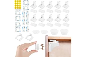 TOSAVGA Kindersicherung Schrank, Magnetische Kindersicherung Schrank 10stk Schlösser mit 2stk Schlüssel, Kindersicherung Schubladen, Unsichtbare Kindersicherung, Schranksicherung Unsichtbar, Weiß