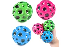 Tundwhite 3 Pièces Astro Jump Ball,Moon Bouncing Ball, Bouncy Ball Space Jump Ball,Space Moon Ball,Caoutchouc Rebondissantes Balles,Super High Bouncing Lightweight Spring Balls pour Enfants