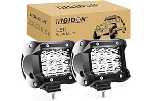 RIGIDON 2Pcs Faro da Lavoro Led, 12V 24V 4 Pollici 10cm 36W Spot Luci di Lavoro a Led, Fari di Profondità, Barra Led Fuoristrada Per Auto Trattore Escavatore Camion SUV ATV 4x4 Veicoli, 6000K
