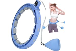 LEAFIA Cerceau Hula Hoop, Calme, Minceur Intelligent, Smart Cerceau de Fitness, avec Disque Massage, Compteur et 16 Pièces Réglable Amovibles, pour Débutants, Adultes, Enfants, Sport