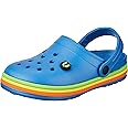 URJO unisex-child Kids_skrainbow Casual Clogs/Sandals for Kids with Soft Sole | Waterproof & Lightweight | Comfortable & Durable | Stylish Adustable back Strap Indoor & Outdoor Sandals /Clogs for BOYS & GIRLS (Neoz)