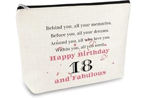 MIKELA 18th Birthday Gifts for Girls Makeup Bag Best Friends 18 Years Old Birthday Gifts Happy Birthday Gifts for 18 Years Old Girls Travel Cosmetic Bag Daughter Birthday Gifts 2004 Birthday Gifts for Her