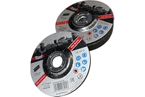 NTools SDSS - Set di 5 dischi smerigliatrice 125 x 6,4 x 22,23 mm per smerigliatrice angolare | Disco smerigliatrice ferro | Forma FEPA 27 (centro depresso), spessore 6,4 mm | Set di 5 pezzi