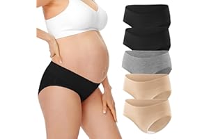 HBselect Culotte Maternité de Grossesse Femmes Enceintes de sous-vêtements Femme Culottes Berceau de Maternité Grossesse 95% Coton, 5% élasthanne 5pcs