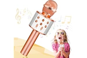 Tesoyzii Microfono Bambini, Regali Natale Bambini Giocattoli Bambino 4 5 6 7 8 9 10 Anni Regalo Bambina 4 5 6 7 8 9 10 Anni Microfono Karaoke Regalo Bambino 4 5 6 7 8 9 10 Anni