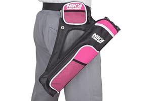 ELONG OUTDOOR Carcaj de tiro con arco para flechas, carcaj de flechas, bolsa con 3 tubos de flecha protegidos, cintura ajustable para adolescentes y adultos