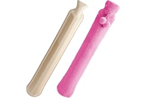 URBZUE Schlauch Nackenwärmflasche mit Bezug, 2L Wärmflasche 73cm zum Umbinden, Wärmflaschengürtel zu Hitze auch Kühlen für Menstruations, Nacken, Schulter, Unterleib, Rücken, Hot Water Bottle