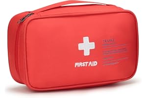 VINATO Kit di Primo Soccorso, Vuota Borsa di Pronto Soccorso, Porta Medicine da Viaggio, Borsa Medica Portatile, Pacchetto di Medicina per Emergenze a Casa Viaggio Ufficio Auto all'Aperto (Rosso)