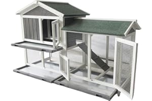 BUNNY BUSINESS The Grove Grey Clapier à Deux étages pour Lapin/Cochon d'Inde avec Plancher Très Profond (Gris, sans Housse)