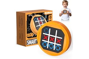 RoserRose 4 w 1 Tic-Tac-Toe gra planszowa, elektroniczna cyfrowa gra logiczna, prezenty wielkanocne, dla dorosłych i dzieci, przenośna gra rodzinna (żółta)