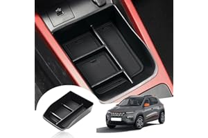 GAFAT Dacia Spring Electric 2022 2023 2024 Boîte de Rangement pour Console Centrale, Dacia Spring 2023 Organisateur Plateau Boîte à Gants Bas de la Console Centrale, Accessoires Dacia Spring (Noir)
