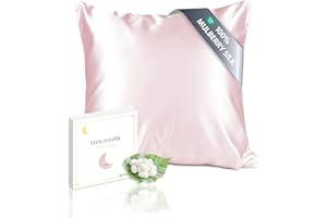 townssilk Jedwabna poszewka na poduszkę 40 x 40 cm – 100% jedwab morwowy, 19 mm, obustronny jedwab, certyfikat Oeko-Tex, klasa jakości 6A, z zamkiem błyskawicznym, 1 sztuka, różowy