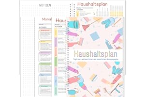 WANGDEFA Putzplan für Den Haushalt 58 Blatt Reinigungsplan Wohnung Haushaltsplan Kinder Haushaltsplan Block Wochenplaner/Tagesplan/Monatsplan Organisationstafel A4 für Familien Oder WGs Paare