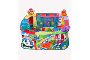 Playgro Kąpiel z piłkami dla niemowląt, basen z piłeczkami, piłeczki, piłki dla dzieci, motoryka dla niemowląt, sensoryka dla niemowląt, kolorowy