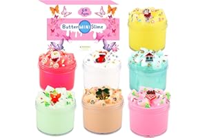 PETYUIOYU Slime Kit for Girls,7 Pack Slime, Non-Sticky and Soft Slime for Boys, Scented Slime Party Favors, Birthday Gift, Stress Relief Toy for Kids