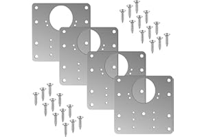 Lamkrtlp Hinge Repair Plate, 4PCS Cabinet Hinge Repair Plate with Customized Screws,Stainless Steel Kitchen Cupboard Door Hinge Repair Brackets with Holes
