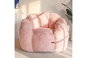 MAXYOYO Bean Bag Chair, Floral Shaped Bean Bag Sofa Includes Filling, Soft Faux Fur Floor Sofa Giant Size for Living Room Bedroom