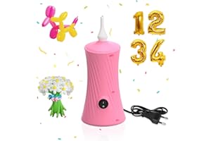 PlusFive Pompe à Ballons Électrique - Gonfleur Electrique pour Ballons Longs & Feuille d'Aluminium, Pompe Ballon Portable, Pompe Gonflage pour Ballons Anniversaire, Mariage, Noël & Décorations de Fête