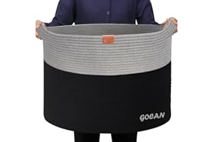 GOCAN XXXL kosz do przechowywania duży kosz na pranie śr. 55 x wys. 35 cm kosz na pranie kosz do przechowywania koców poduszek, koszy na ubrania z uchwytami do pokoju dziecięcego