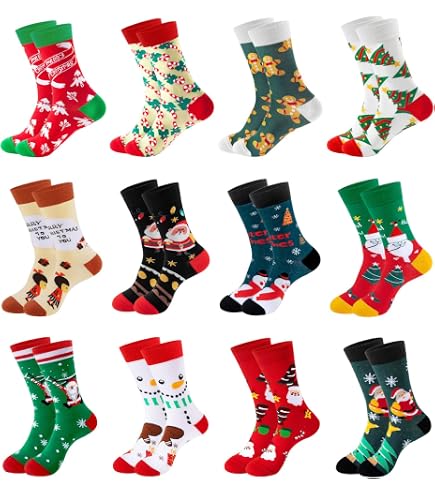 Weihnachtssocken 10 Paar, Weihnachtssocke, Kuschelsocken Weihnachten Damen&herren 39-46, Lustige Bunt Baumwolle Warm Weihnachts Socken Für Weihnachten Geburtstag Und Adventskalender