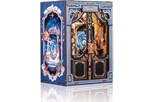 Cutefun Book Nook - Kit per la casa delle bambole in legno, fai da te, in miniatura, per la casa delle bambole, per la libreria, per le case, con luci a LED, decorazione per libreria, Soul Travel