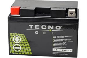 ‎WIRTH-FEDERN TECNO-GEL Motorrad Qualitäts Batterie YT12A-BS = YTX12A-BS, 12V Gel-Batterie 10 Ah, 150x87x106 mm