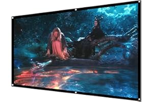 HOPFROG Projector Screen, 84 inch 16:9 Foldable Movie Screen Simple Hangable HD Projection White Screen with Hooks & Ropes for Home Classroom Cinema Theater Outdoor Indoor Public Display