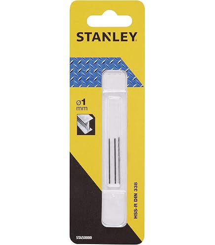 STANLEY STA50000-QZ – Lot De 3 Forets HSS-R Laminés Ø 1 Mm – Pour Métal, Qualité Pro
