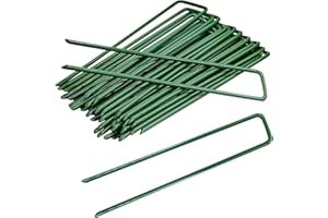 CEBOIC 20 Piezas Grapas para Jardín, Clavos Acero Inoxidable Galvanizados, Anclaje Suelo en Forma de U, Sujeción Piquetas Camping para Fijación de Césped Artificial Telas Mallas