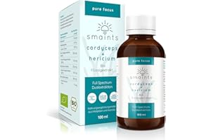 ‎SMAINTS smaints Bio Cordyceps & Hericium Flüssigextrakt | Bio-Vitalpilz-Dualextrakt mit über 67% Polysacchariden | Hochdosiert für optimale Bioverfügbarkeit | Perfekt für Mushroom Coffee am Morgen