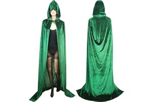 Feeziloe Capa con capucha de Halloween, capa de terciopelo para Halloween, Navidad, disfraz de la parca, fiesta de vampiro, bruja del diablo, mago, cosplay