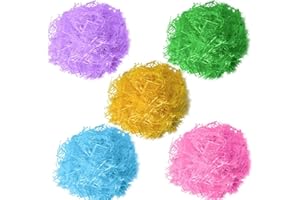 JRANCC Herbe de Pâques 250 g Tissu déchiqueté Assorties 5 Couleurs our Emballage de Cadeaux et Remplissage de Panier