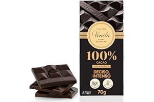 Venchi - Tableta de Chocolate Sudamericano 100%, 70 g - Con Mezclas de Cacao Seleccionadas - Sin Gluten - Vegano