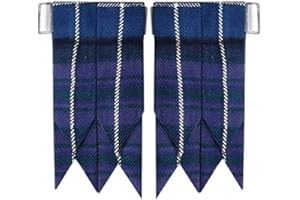 TIDONEAM Pride of Scotland Tartan Chaussettes de kilt avec ajusteurs de boucle lourde