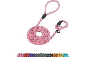 Loutep Slip Lead For Dogs-1.8m Long Rope Dog Leash With Reflective Stitching Slip On Easily With No Collar Or Harness Needed Anti-Choke Dog Slip Lead Ideal For Small Puppy Large & Medium Dogs Training