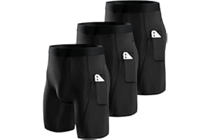 Niksa 3 Piezas Mallas Running Hombre Cortas Pantalones Cortos Compresión Básica Hombre Pantalones Cortos Entrenamiento con Bolsillo para Celular Secado Rápido Transpirable Pantalones Cortos