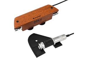 Donner Pickup per chitarra acustica, DSS-6 Pickup passivo alla buca in mogano Ha humbucking controlli di volume e tono Adatto per chitarra acustica